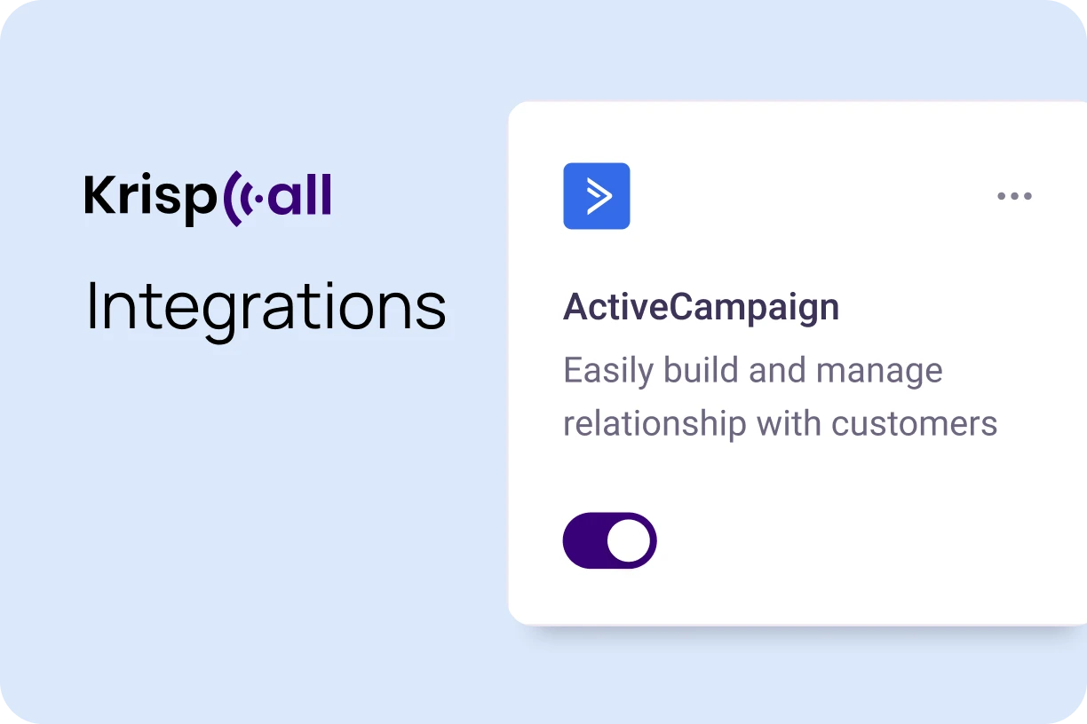 ActiveCampaign Integration is Finally Available With KrispCall