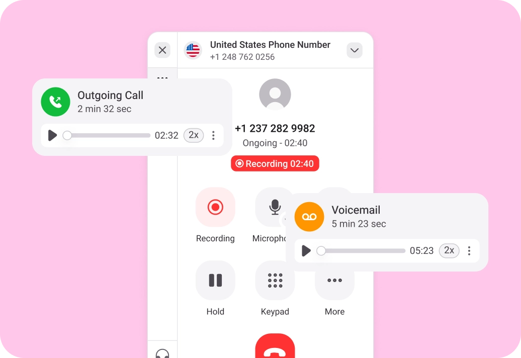 View Voicemails and Call Recording img