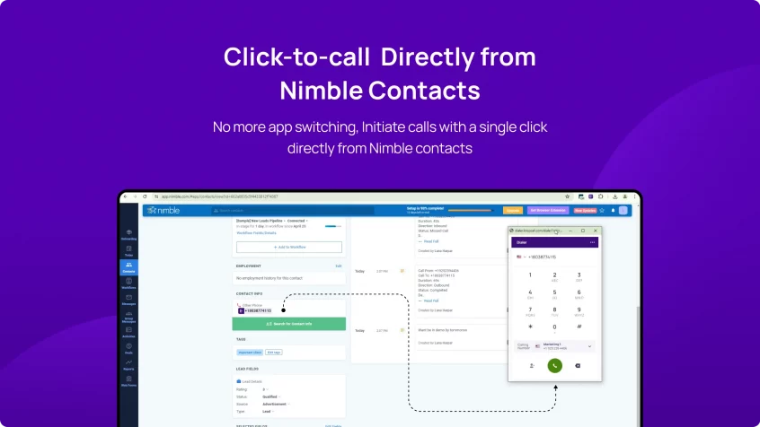 Click-to-call  Directly from Nimble Contacts -img