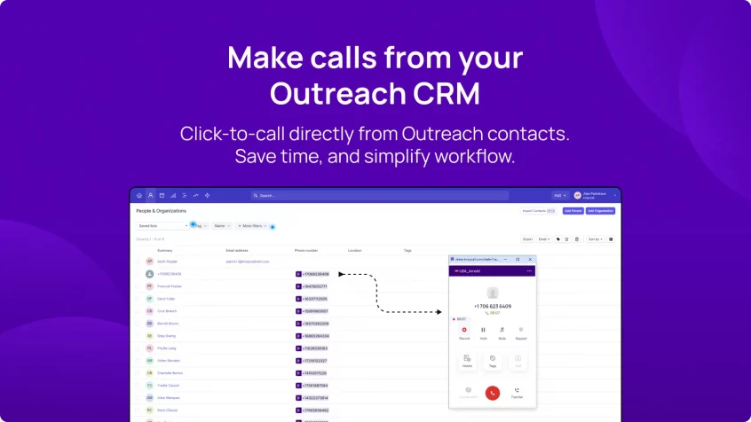 Make call from your Outreach CRM