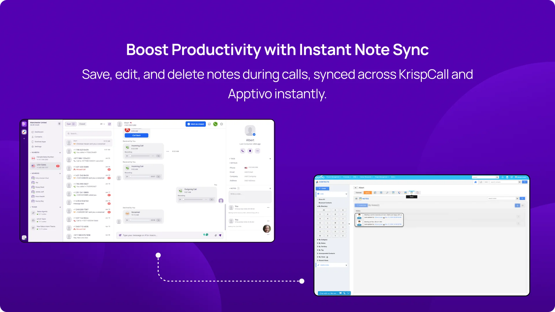 Boost Productivity with Instant Note Sync KrispCallxApptivo img