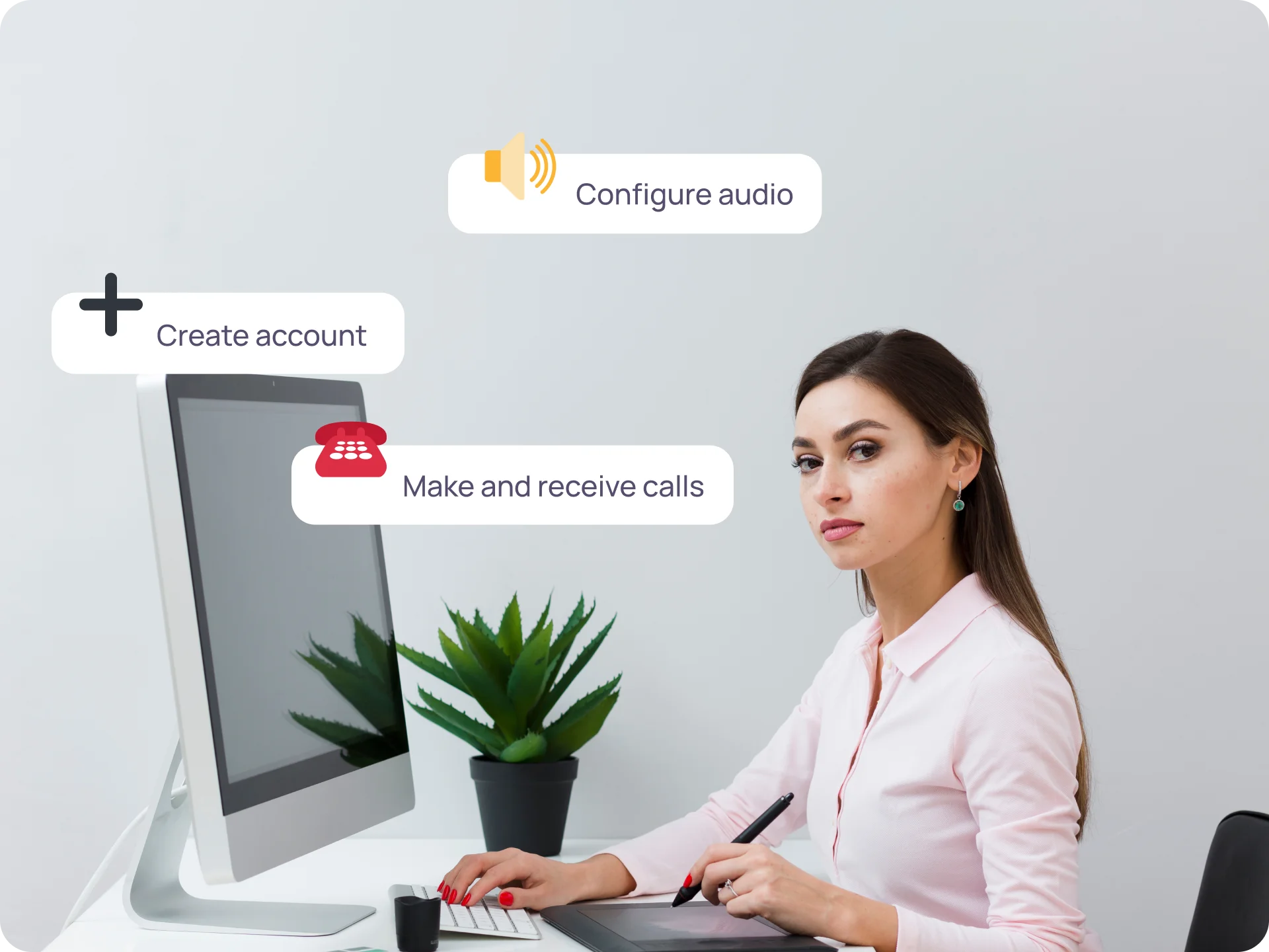 How to use a softphone on the computer image