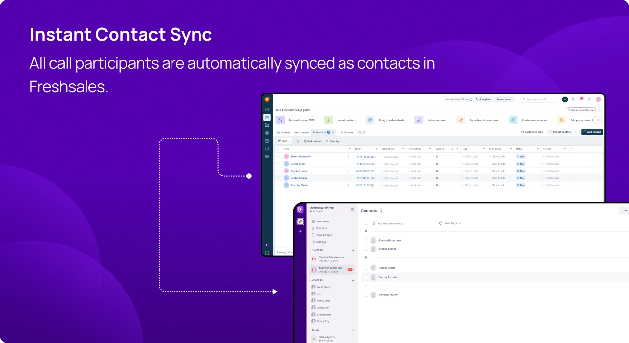 Instant Contact Sync KrispCallxFreshsales image