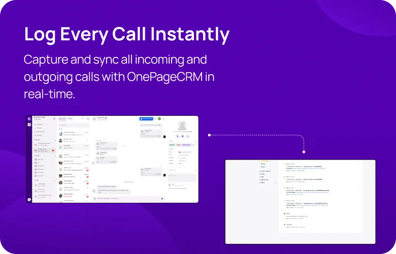 Log Every Call Instantly KrispCallxOnePageCRM respo img