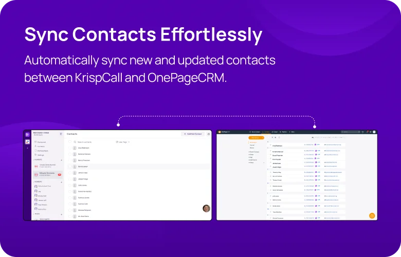 Sync Contacts Effortlessly KrispCallxOnePageCRM respo img
