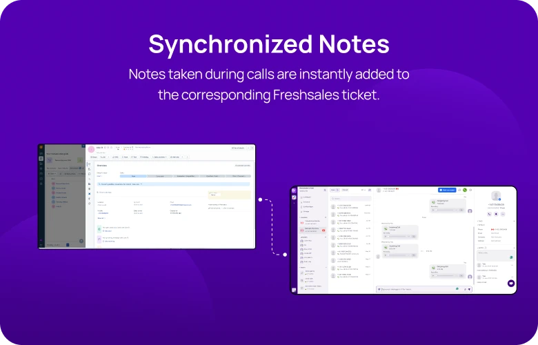 Synchronized Notes KrispCallxFreshsales respo img