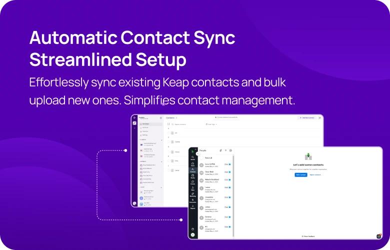 Automatic Contact Sync Streamlined Setup KrispCallxKeap mobile image