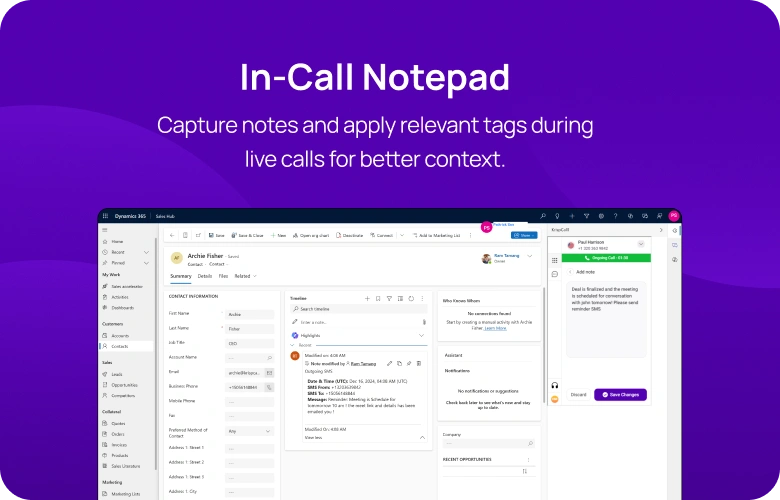 Capture notes and apply relevant tags during live calls for better context mobile img