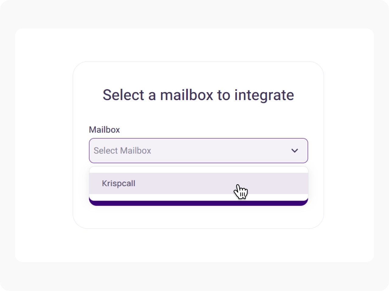 Choose a Mailbox to Connect KrispCallxHelp Scout img