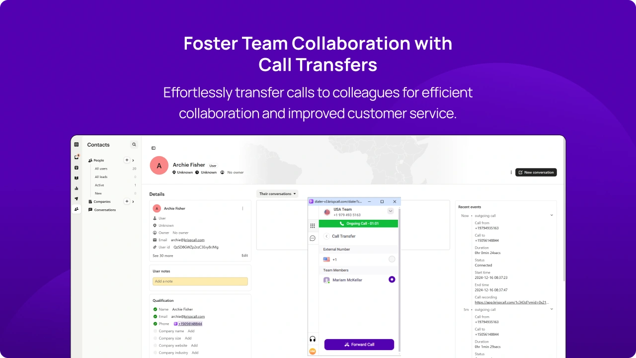 Effortlessly transfer calls to colleagues for efficient collaboration and improved customer service img