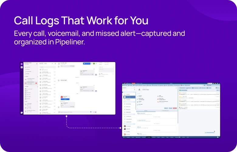 Every call, voicemail, and missed alert—captured and organized in Pipeliner KrispCallxPipeliner respo img