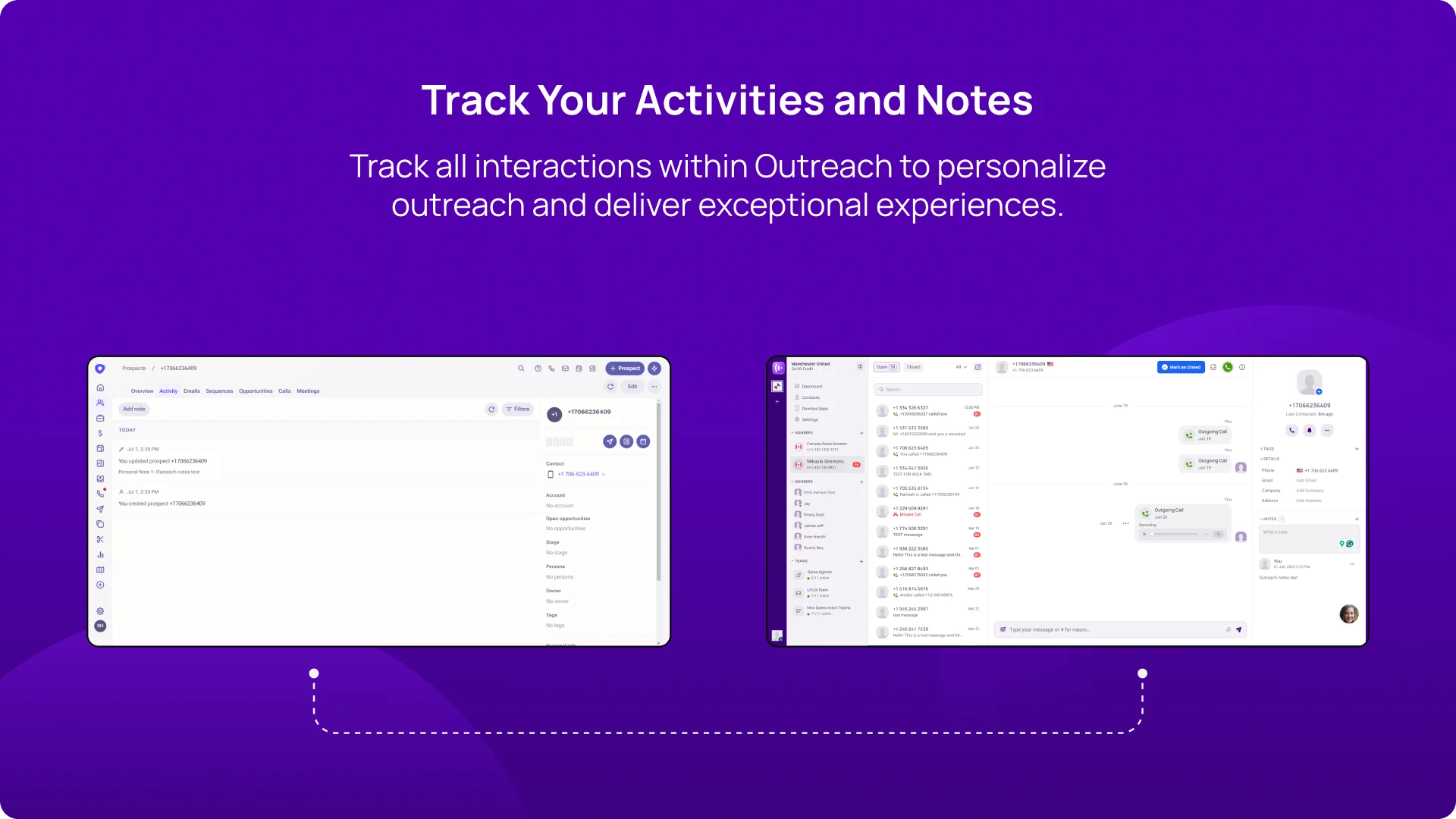 KrispCallxOutreach Track Your Activities and Notes img