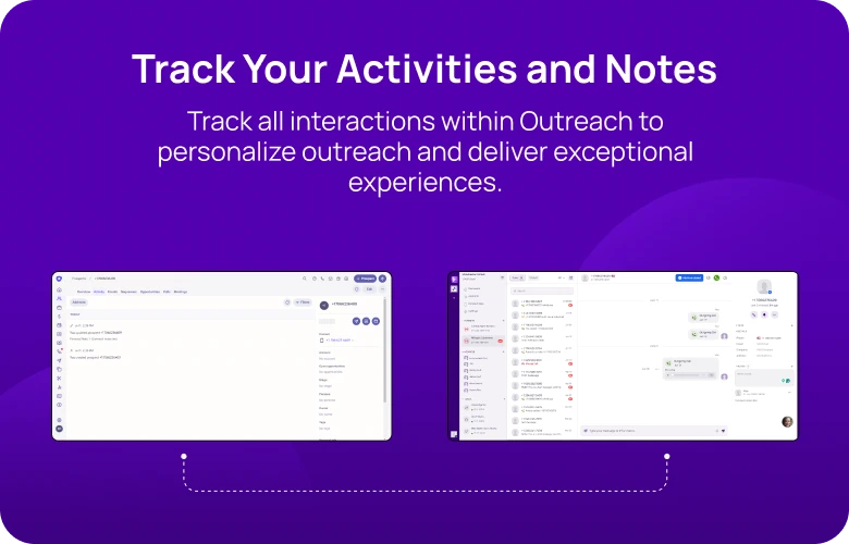 KrispCallxOutreach Track Your Activities and Notes mobile img