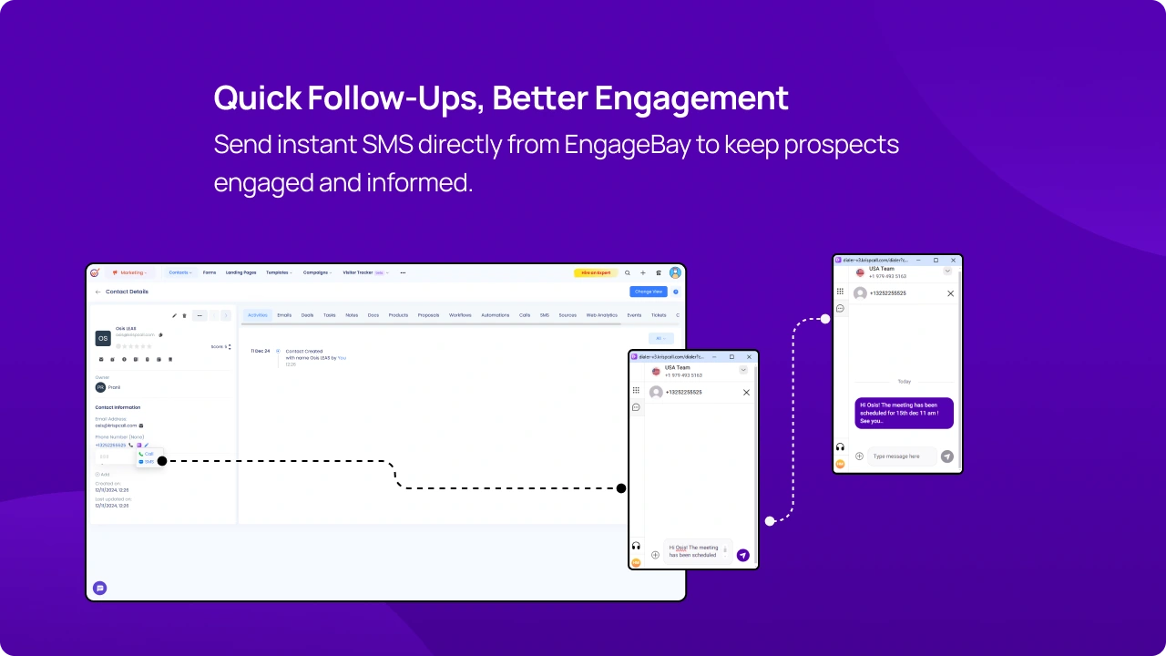 Quick Follow-Ups, Better Engagement KrispCallxEngageBay img