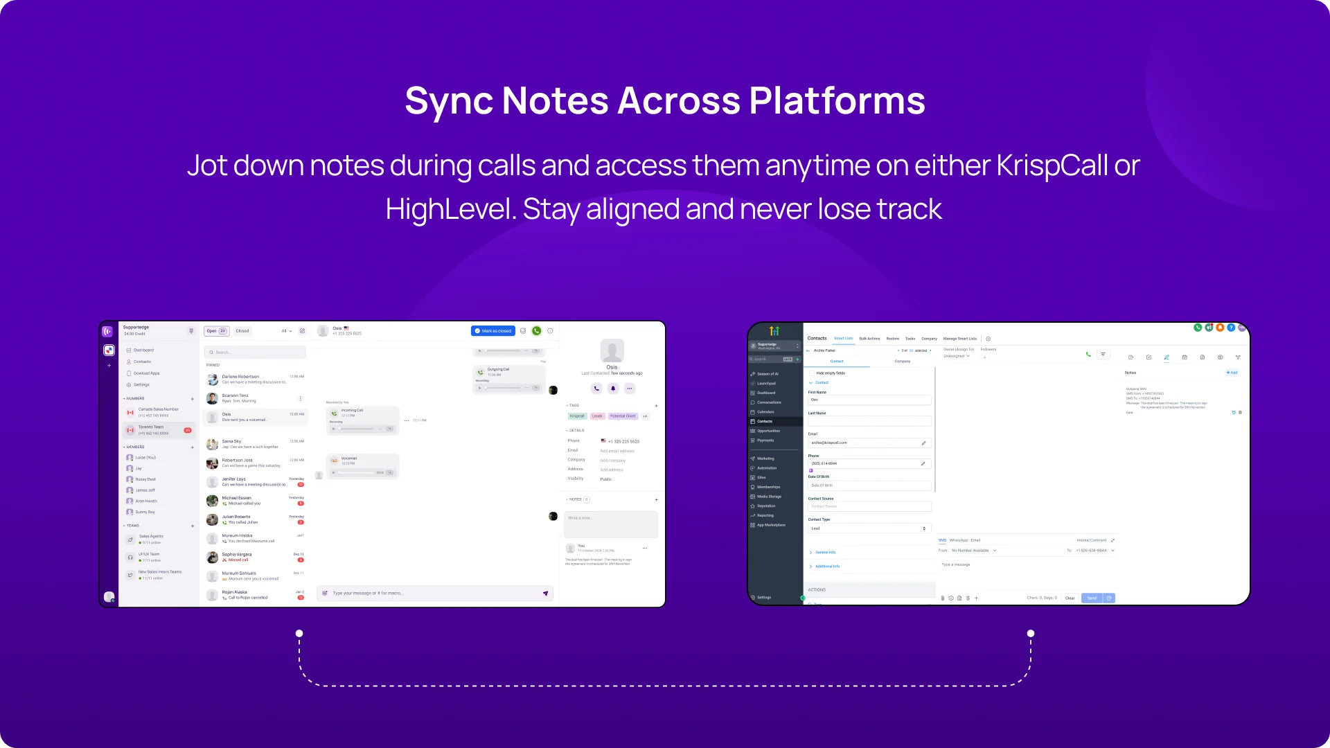 Sync Notes Across Platforms KrispCallxHighLevel img
