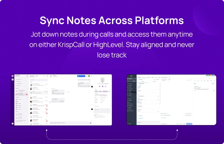 Sync Notes Across Platforms KrispCallxHighLevel mobile img
