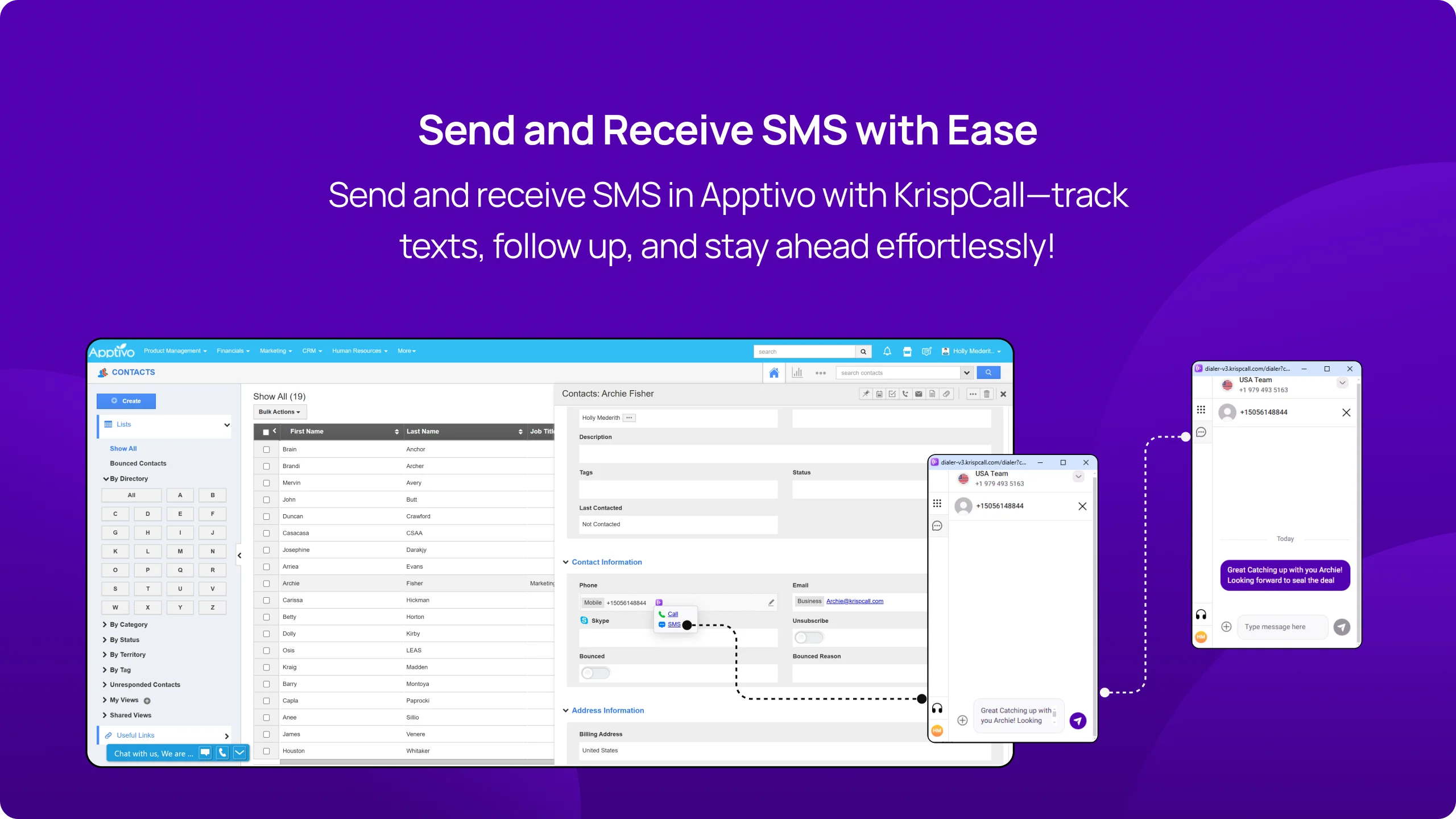 Apptivo sms 2