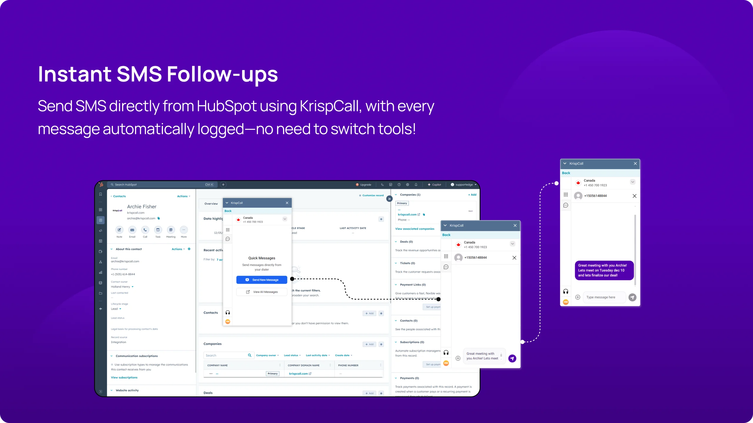 HubSpot integration overview desktop 2