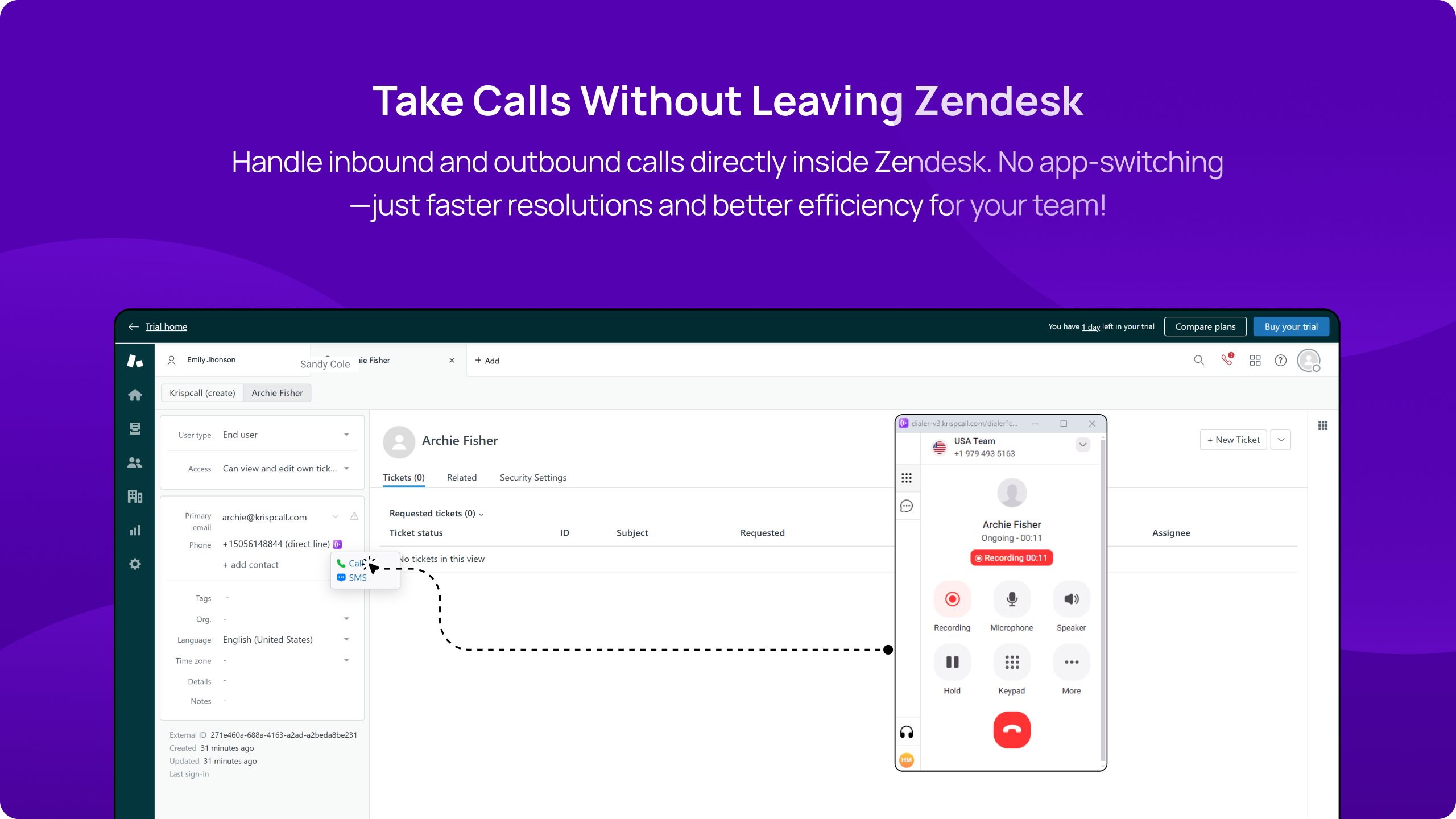 Zendesk integration overview desktop