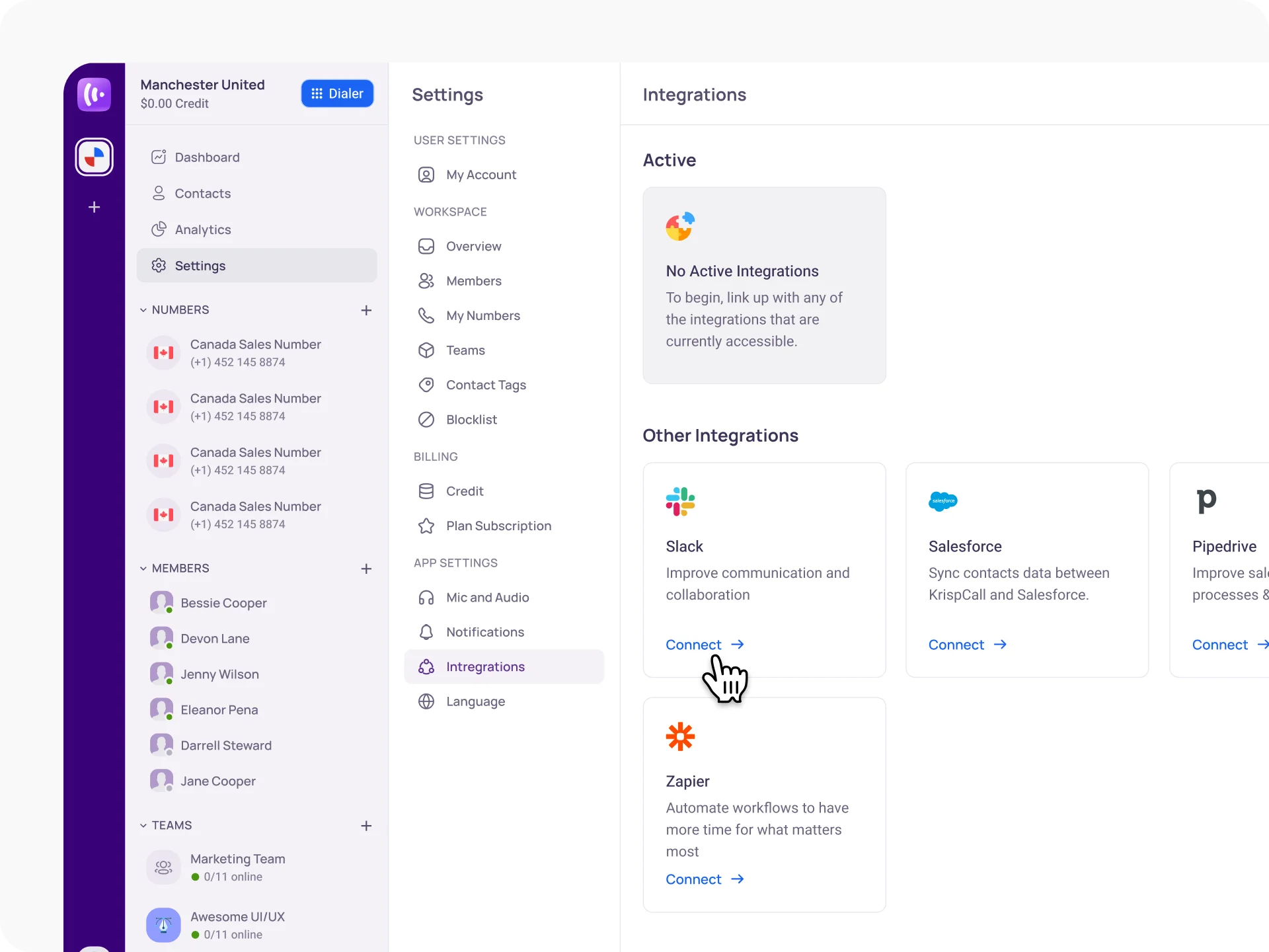 integrate slack with krispcall easily with our guide2