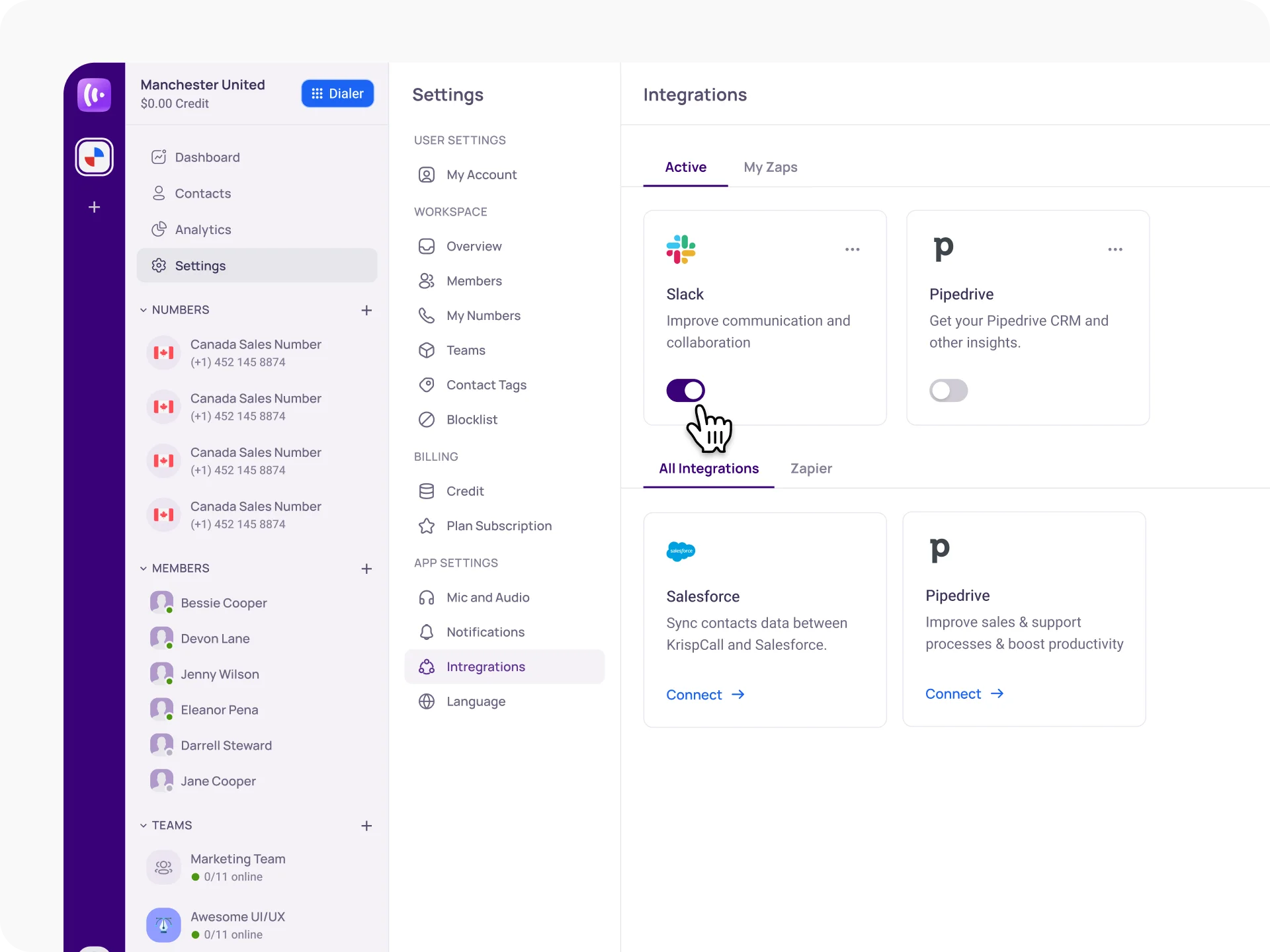 integrate slack with krispcall easily with our guide4