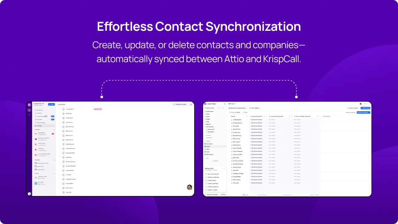 Automatic Call and SMS Logging Attio