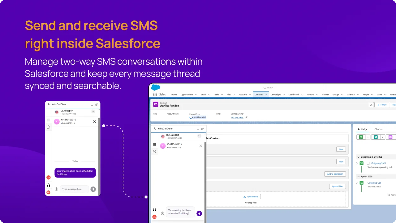 Send and receive SMS right inside Salesforce