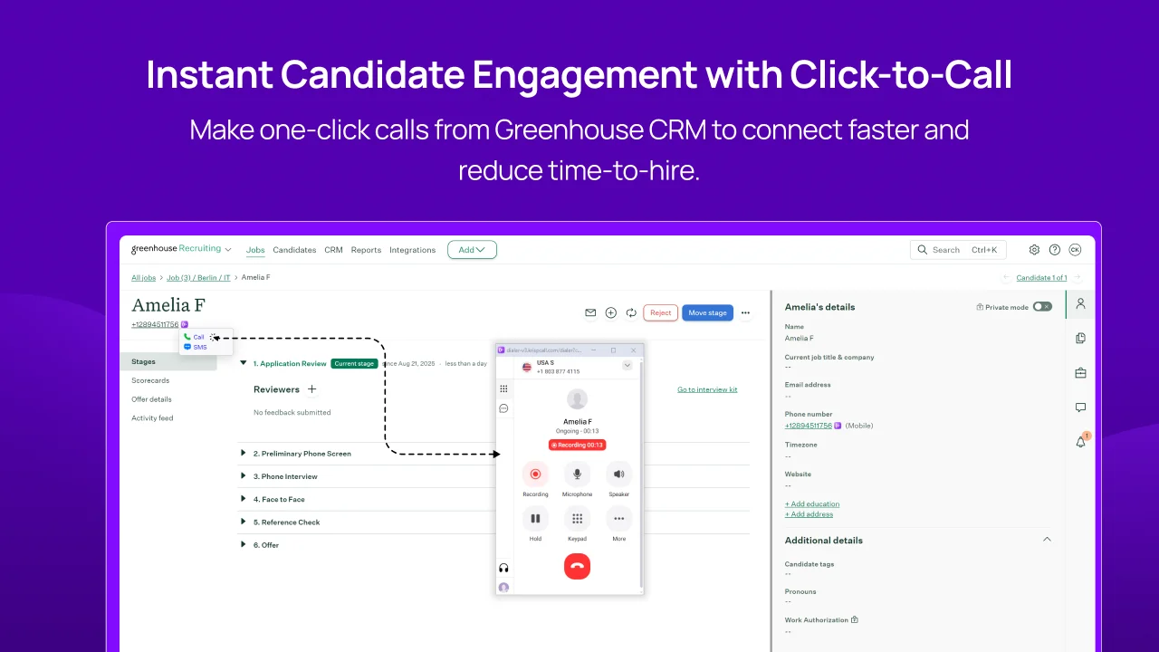 Instant Candidate Engagement with Click-to-Call greenhouse