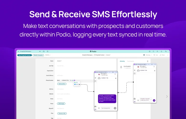 Podio integration overview mobile2